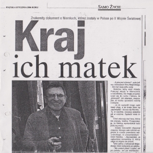 Film dokumentalny „Kraj mojej matki” („Meiner Muter Land”, „I was once a German”)